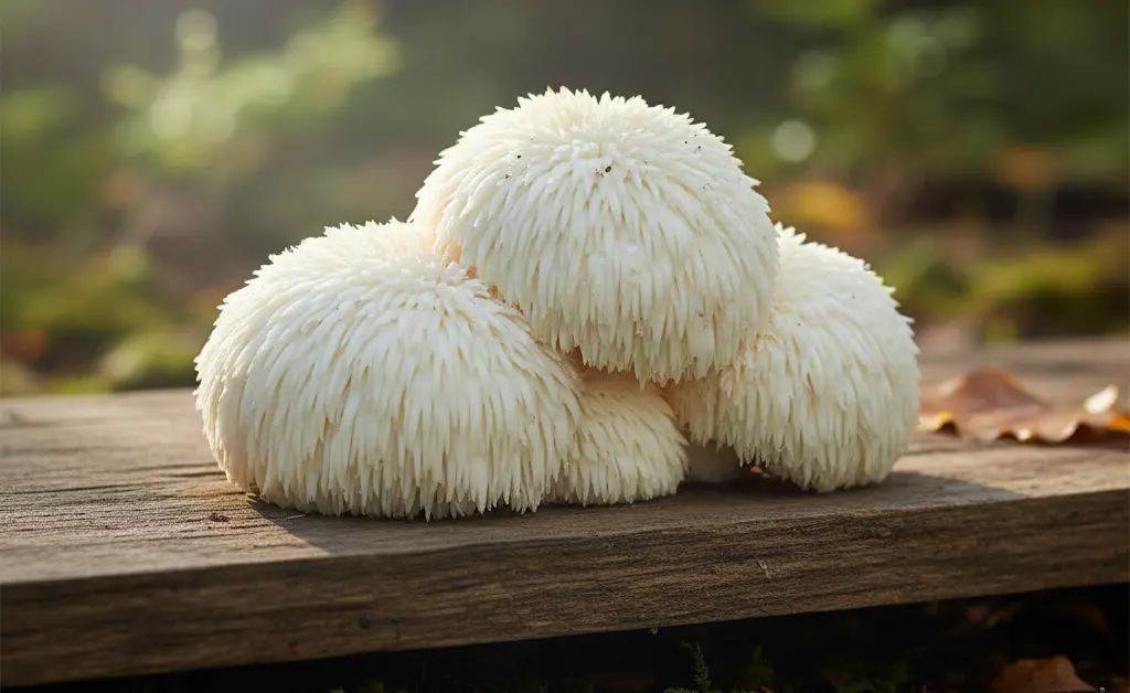A visually appealing arrangement showcasing the unique texture and form of the lion's mane mushroom, symbolizing natural wellness.