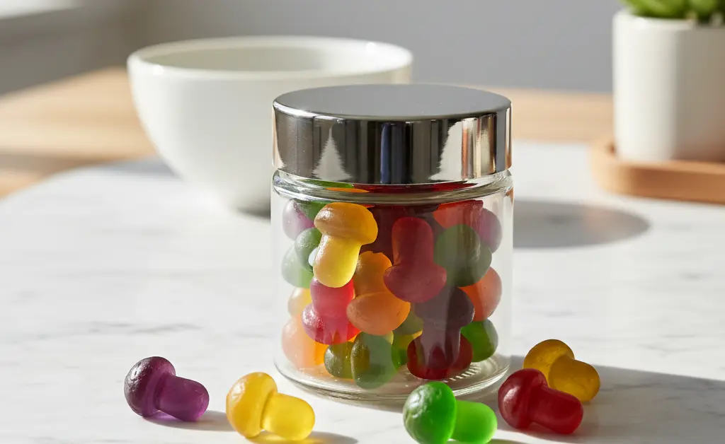 A vibrant image showcasing the delightful shiitake mushroom gummies benefits for a holistic wellness approach.
