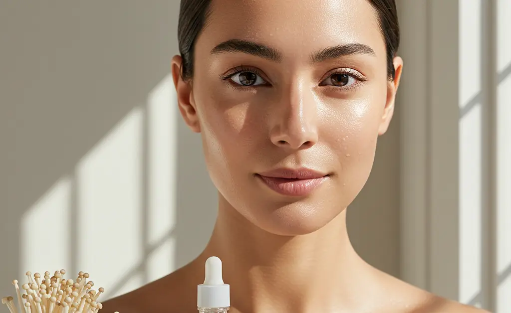 This radiant image showcases the transformative glow and hydration achievable by understanding how to use tremella mushroom for skin.