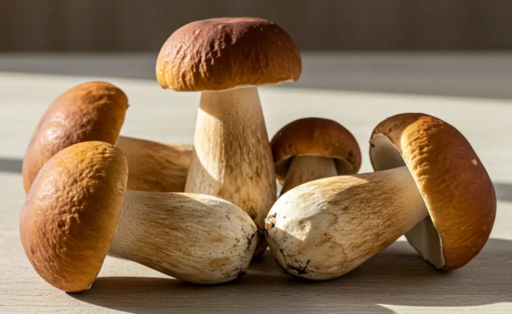 A visually appealing display of freshly harvested porcini mushrooms, emphasizing the comprehensive details about porcini mushroom nutrition within the article.
