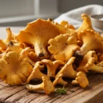 A visually appealing arrangement showcasing fresh chanterelle mushrooms in spanish.