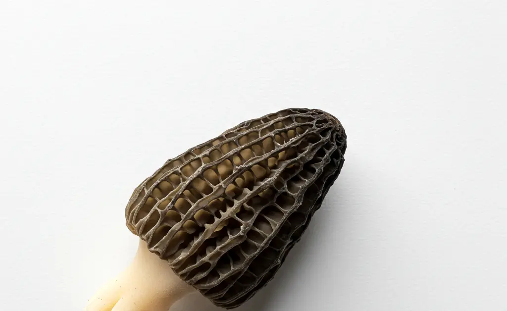 A clean and stylized morel mushroom outline serves as a versatile graphic element.