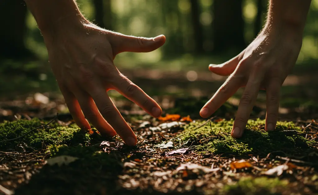 A hiker carefully examines a patch of forest floor, hoping to find a morel mushroom watch.