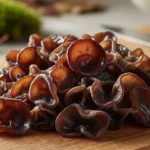 A visually stunning close-up showcases the delicate texture and earthy tones of the wood ear mushroom scientific name.